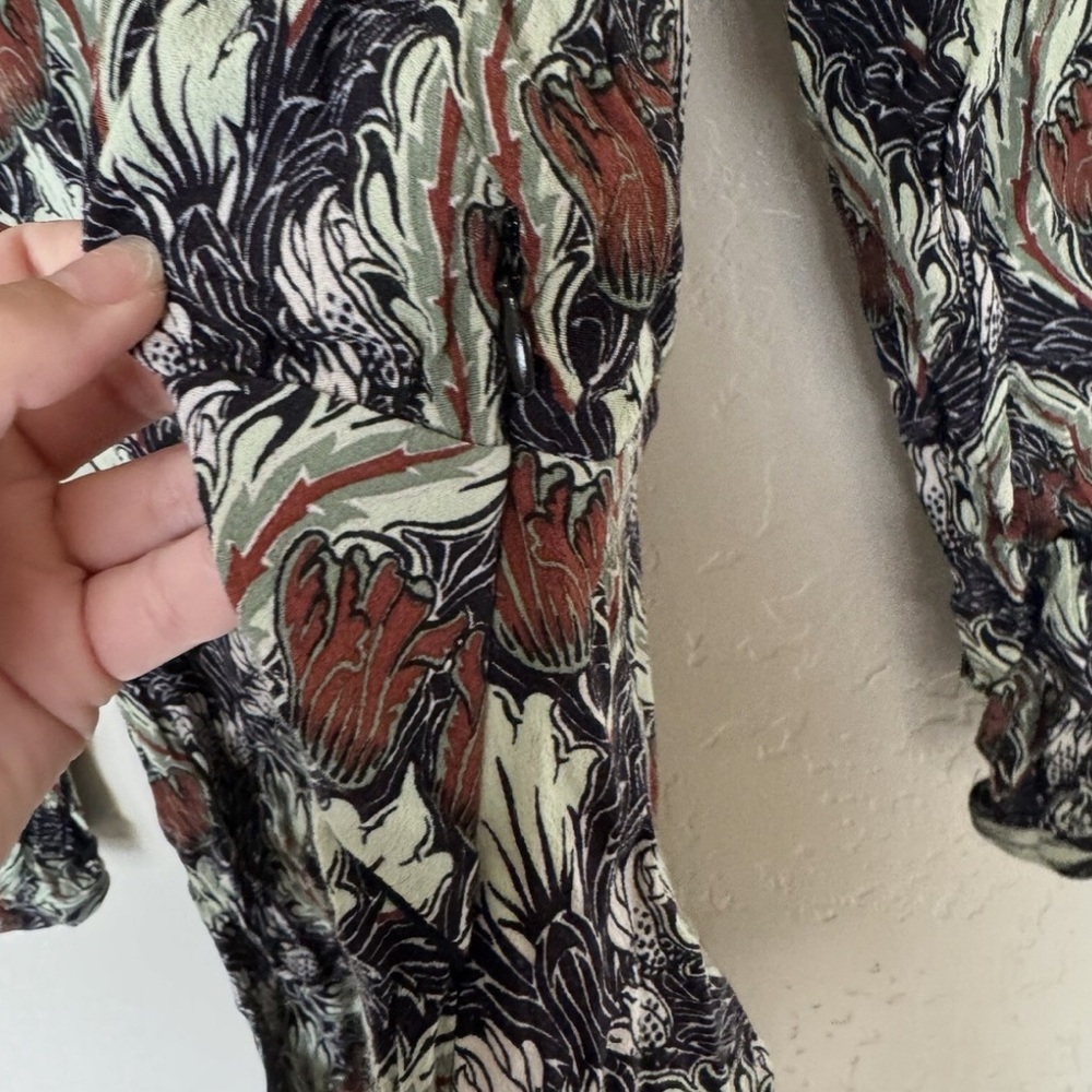 Zara Basic Long Sleeved Floral Patterned Dress Si… - image 9